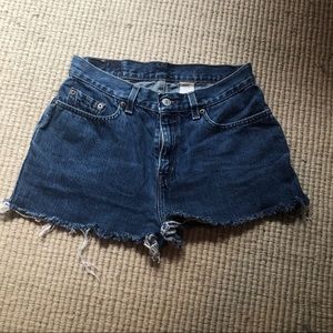 Levi’s ripped jean shorts